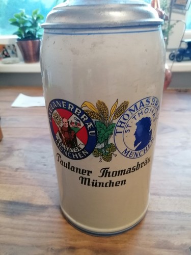Bierkrug paulaner liter mit - paulaner,